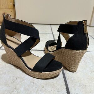 Michael Kors Black Wedge Sandals